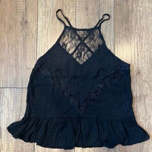 Hollister Black Lace Cami Tank Top Size S Y2K Basic Layering